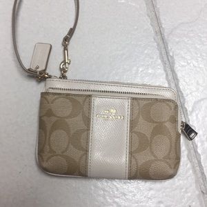 NEW Tan Coach wristlet.